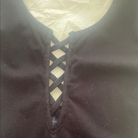 ✨ 3 for $20 Bundle Deal ✨ Forever 21 Black Lace-Up Bodysuit - Picture 3 of 4